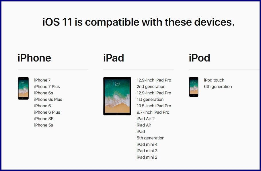 iOS 11 : Compatibilité sur iPad et iPhone | Date de sortie