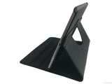 Etui iPad Air 1, couleur noir avec fente pour logo - Présentation de côté en support
