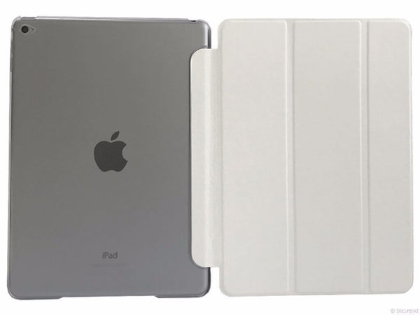 Etui iPad Air 2, couleur blanc avec arrière transparent - Présentation au complet
