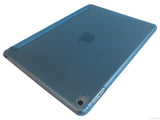 Etui iPad Air 2, couleur bleu avec arrière transparent - Présentation face arrière en 3D