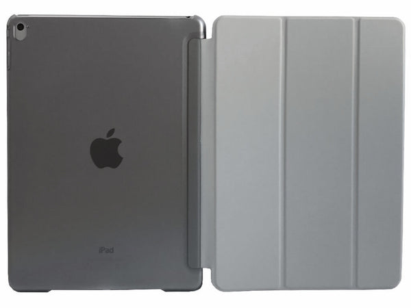 Etui iPad Air 2, couleur gris avec arrière transparent - Présentation au complet