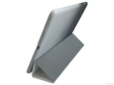 Etui iPad Air 2, couleur noir change en blanc avec arrière transparent - Présentation de la face arrière en support