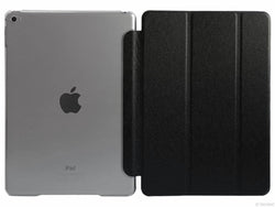 Etui iPad Air 2, couleur noir brillant avec arrière transparent - Présentation au complet