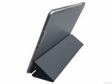 Etui iPad Air 2, couleur noir brillant avec arrière transparent - Présentation de la face arrière en support