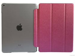 Etui iPad Air 2, couleur rose brillant avec arrière transparent - Présentation au complet