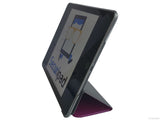 Etui iPad Air 2, couleur rose brillant avec arrière transparent - Présentation de la face avant en support