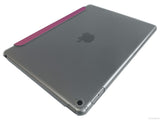 Etui iPad Air 2, couleur rose brillant avec arrière transparent - Présentation face arrière en 3D