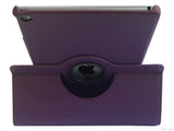 Etui iPad Air 2, couleur violet qui tourne à 360 degrés - Présentation de la face arrière en support vertical