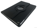 Etui iPad Air 1, couleur noir avec fente pour logo - Présentation face arrière en 3D
