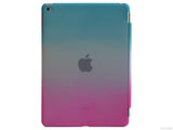 Etui iPad Air 2, couleur bleu blanc change en rose avec arrière transparent - Présentation de la face arrière