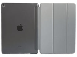 Etui iPad Air 2, couleur gris avec arrière transparent - Présentation au complet